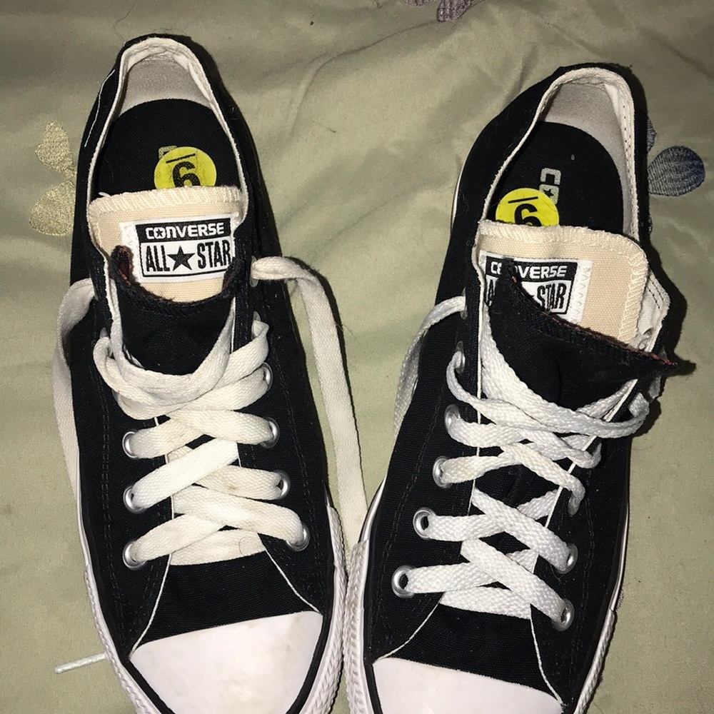 Black, two tongue converse